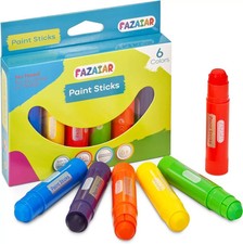 6 Colours Paint Sticks Assorted Multi Pack Of 6 For Kids Children Paint Crayons