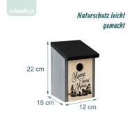 Relaxdays Nistkasten FüR Meisen, Spatzen, 32Mm, Reinigungsklappe, Holz,