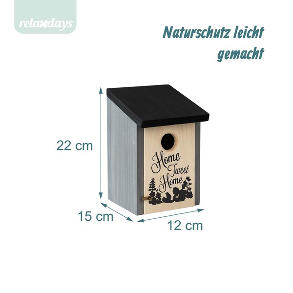 Relaxdays Nistkasten FüR Meisen, Spatzen, 32Mm, Reinigungsklappe, Holz,-image