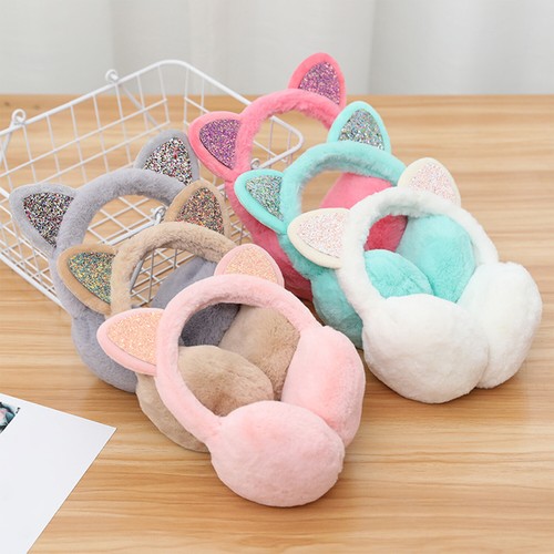 Winter Women Kids Soft Cute Cat Earmuffs Ladies Girls Earflap Warmers Ear Muffs~ - Bild 2 von 20