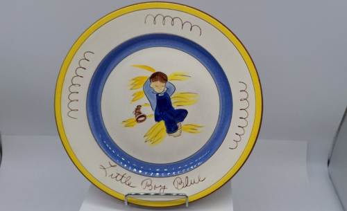 Piatto Stangl Pottery Little Boy Blu 9 pollici Trenton NJ Made in USA dismesso - Foto 1 di 10