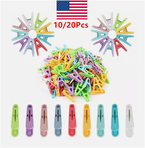 10-20X Clothespins Clips w/Springs, Clothes Drying Line Pegs Picture ...