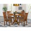 saddle brown small kitchen table plus 4 dinette chairs