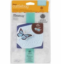 SALE NIP Anna Griffin FEATHER ILLUSION Embossing Folder +Border *2 Pc Set* 5x7