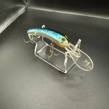 BAGLEY SMOO#3 FISHING LURE 3" BLUE ON CROME BLACK BACK