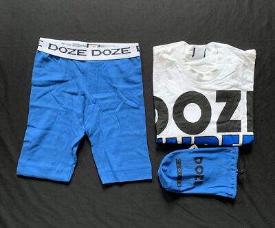 VTG Old Stock 1980 s DOZE CLOTHES Shirt & Boxer Briefs Set Size L/XL BLUE 