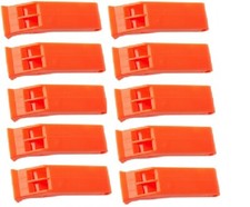  10 Plastic Floating Whistles Orange Emergency Survival Boat Clip-on Loud