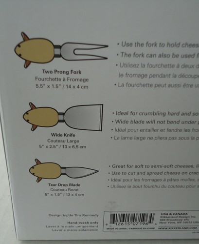 3 Mint Box Kikkerland Tea For Two 20 Ant Party Picks 3 Blind Mice Cheese Knives - Picture 6 of 10