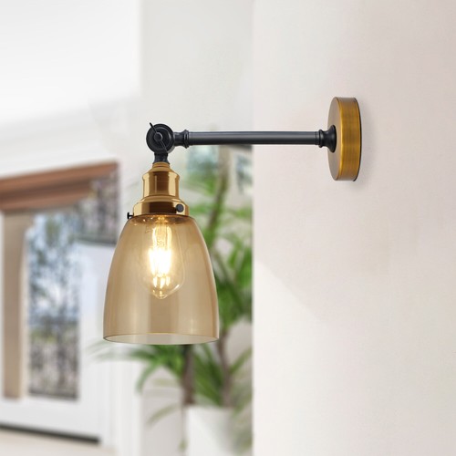 Lámpara de pared vintage retro industrial loft pantalla de vidrio aplique de pared accesorio - Imagen 4 de 37