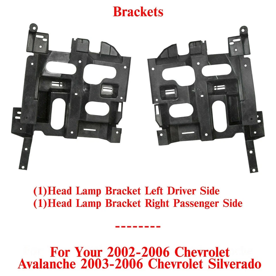 Juego de 2 pares de soportes de lámpara de cabeza para Silverado 2002-06 Avalanche / 03-06 Foto 2 de 4