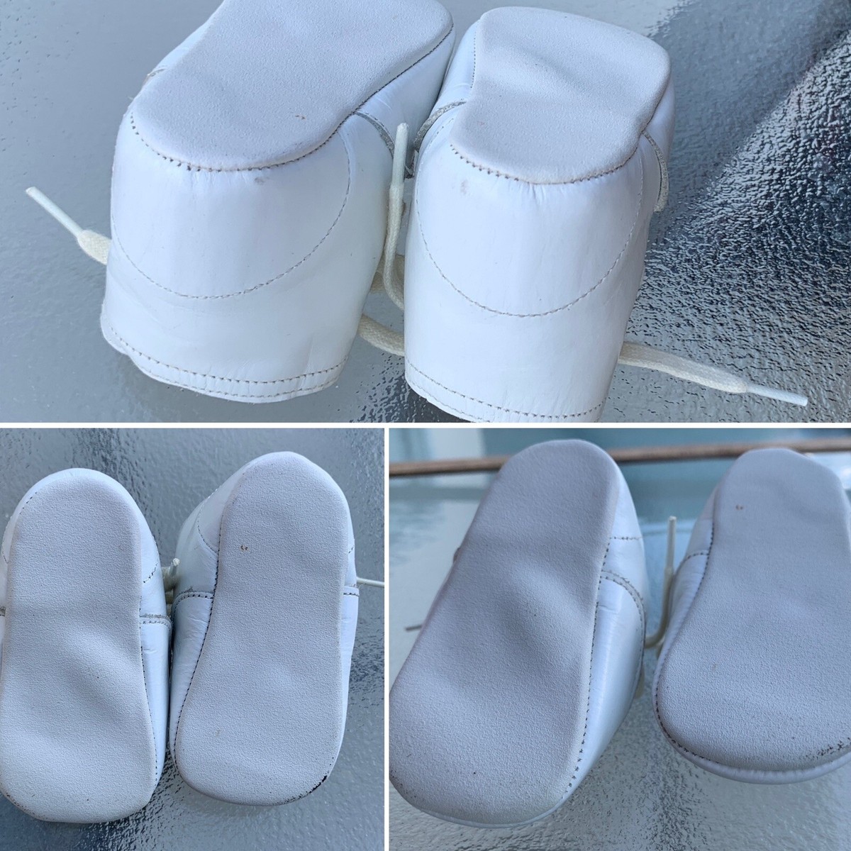 Vintage Baby Shoes With Bells On Laces Leather Wee Walker Shoes  display picture 1