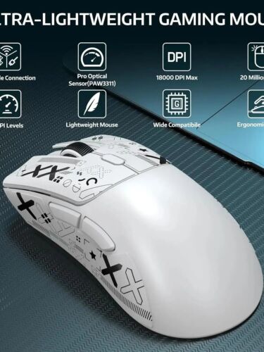 ATTACK SHARK R1 49g PixArt PAW3311 Gaming Sensor, BT/2.4G Wireless/Wired Mouse - Picture 29 of 50