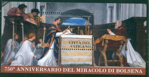 VATICAN CITY - 2013 Raphael, "Mass of Bolsena" souvenir sheet #1518 - VF MNH