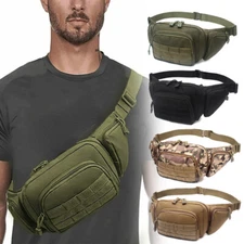 Cross-Body Backpack Molle Sling Bag Tactical Gun Bag Pack Mens Shoulder Bag US