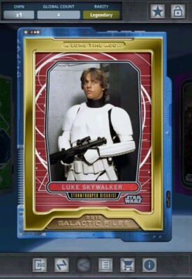 Star Wars Card Trader Digital Legendary Tungsten Gilded LTA Luke Skywalker 10cc