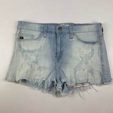 KanCan Womens Size 29 Cutoff Distressed Denim Jean Shorts W/ Stretch Made in USA