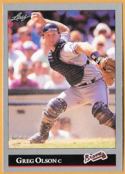 GREG OLSON ATLANTA BRAVES #226 no dot inc - LEAF NM-MT 1992