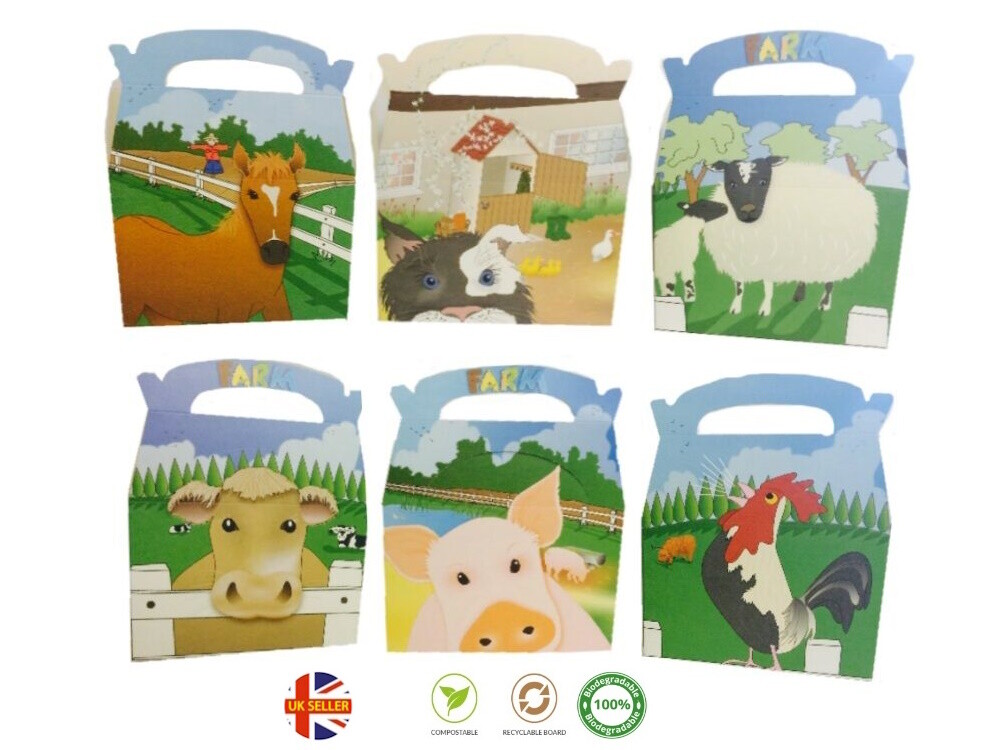 Farm Yard Animals Party Boxes Childrens Birthday Picnic Fun Food