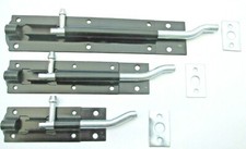 BLACK CRANKED NECKED Steel Heavy duty sliding door gate bolts latch lock !