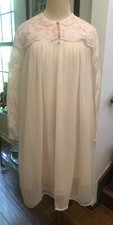 Vintage 2 PC Negligee Peignoir Set Henson Kickernick Pale Pink Gown/Robe Large