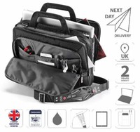 15.6 Laptop iPad Briefcase Organiser Business Shoulder Bag Black is0104