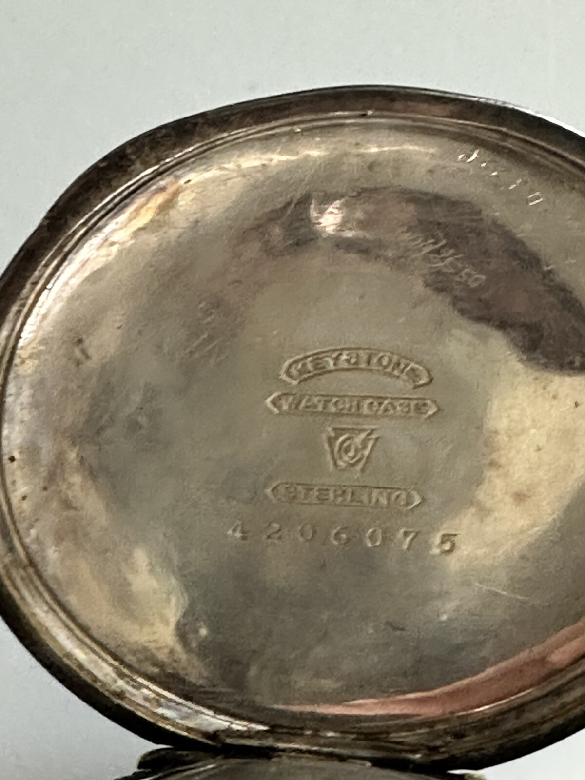 Antique Sterling Silver POCKET WATCH Keystone Case and WALTHAM 15 jewel