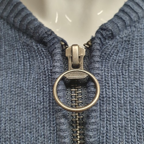 Timberland Full Zip Cardigan Size Medium Mens Blue 100% Organic Cotton - Picture 2 of 6