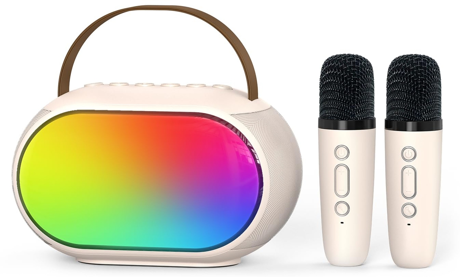 Karaoke Microphone Machine with Dual Drivers, 2 Wireless Microphones Toy for ...