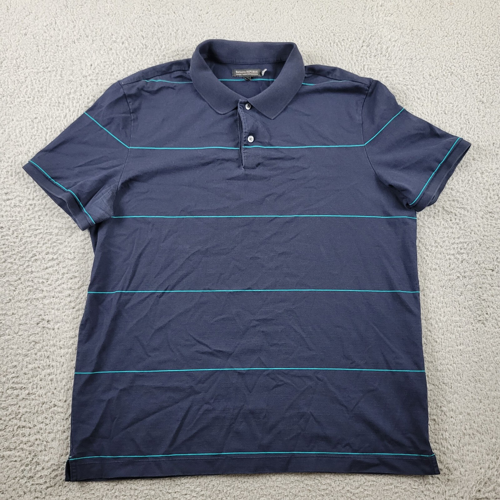 Banana Republic Luxury Touch Performance Polo Shirt Mens XL Blue