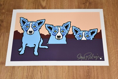 George Rodrigue Blue Dog The Blues Are Pulling Me Down Silkscreen