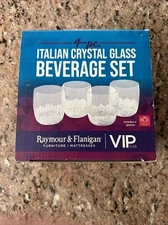 RCR Cristalleria Italiana Glass Beverage Set VIP Club 4 Pc.