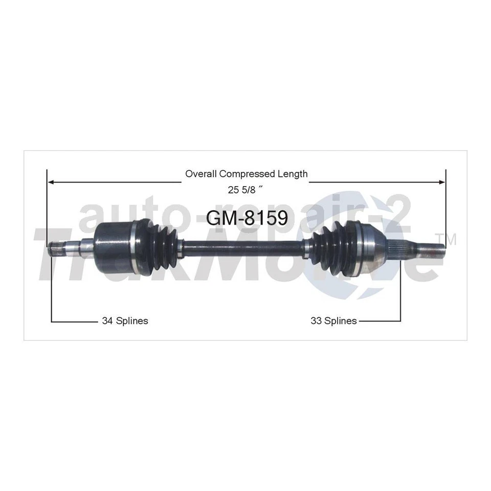 Eje CV delantero izquierdo delantero derecho Buick Rendezvous TrakMotive 2002~2005 Foto 2 de 3