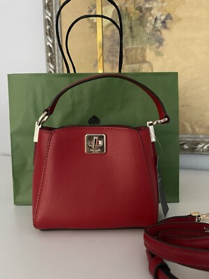NWT Kate Spade Leather Phoebe Mini Crossbody Top Handle Satchel Perfect Cherry