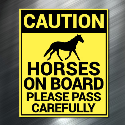 Horse on Board Dressage Jumper Truck 4x4 Trailer Riding Saddle Sticker Decal NEW