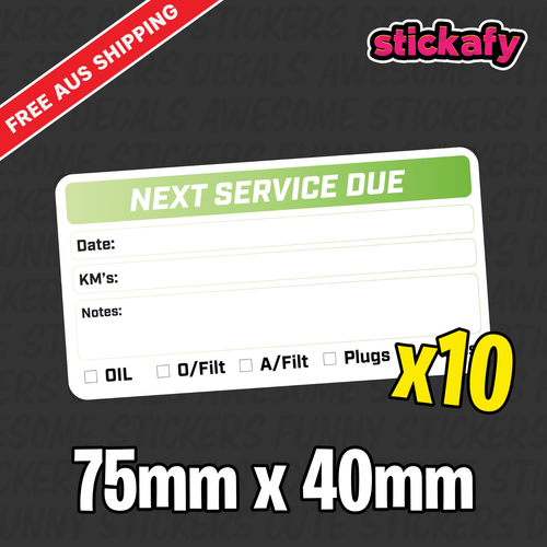 10 x Custom Next Service Due Label Sticker 75x40mm - Printed Decal Car Boat 4x4 - Picture 4 of 20