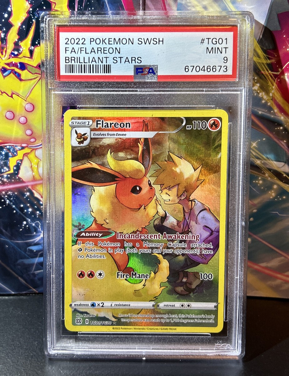 Flareon Full Art TG01 2022 Pokemon Brilliant Stars PSA 9 Flareon Full Art TG01 2022 Pokemon Brilliant Stars PSA 9