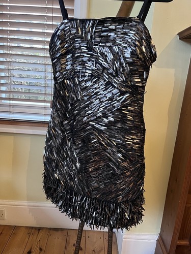 Free People Sequin Dress Little Black mini BNWT RRP: $350 Disco Embellished - Picture 3 of 8
