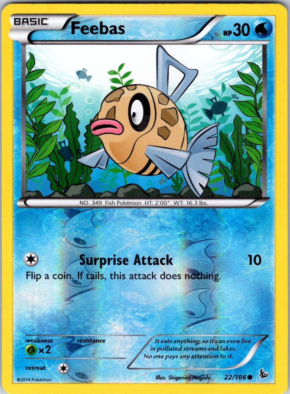 Feebas 22/106 XY - Flashfire Pokemon NM/LP Reverse Holo