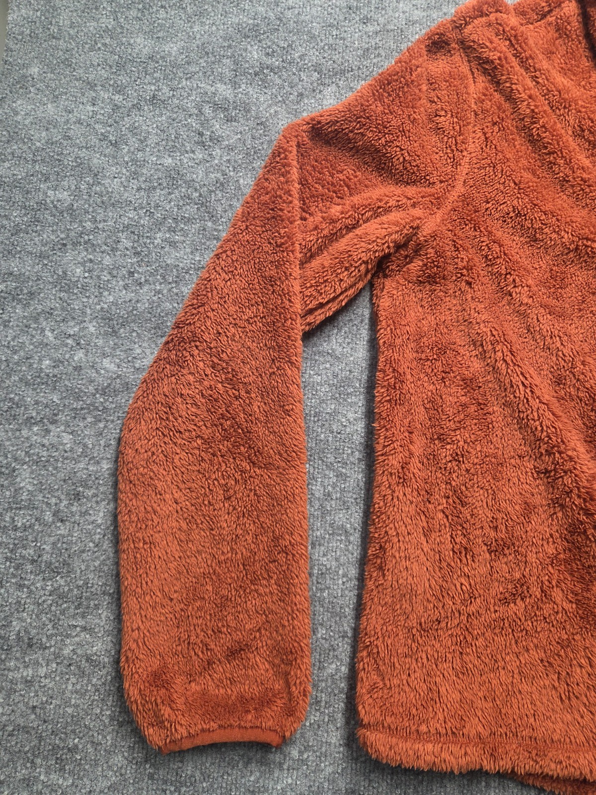 Champion Fleece Top Mens Sz M Burnt Orange Solid Long Sleeve Mock Neck Pullover image 7