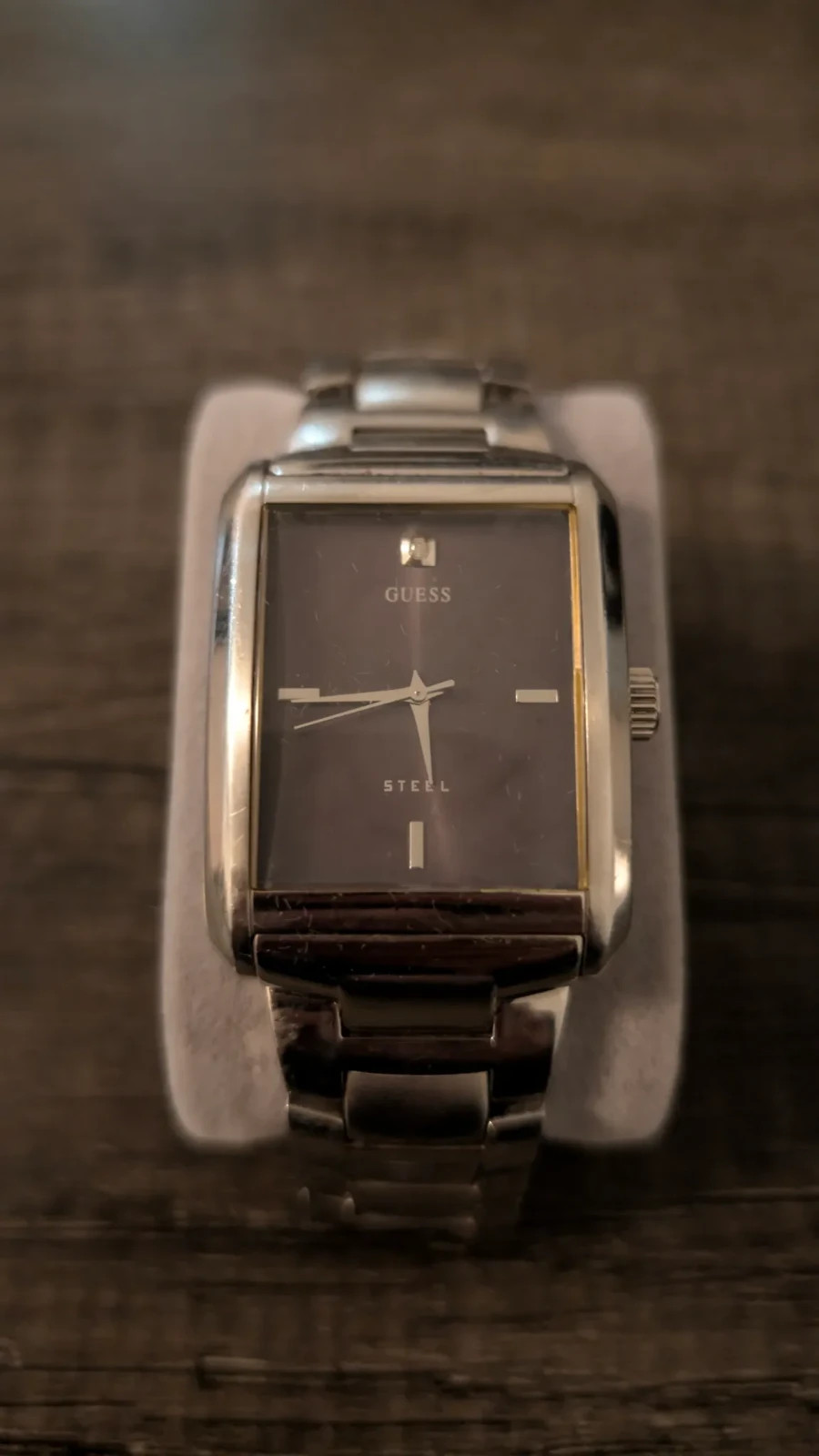 GUESS Steel,  Rectangular Case, Dark Dial, Stainl… - image 2