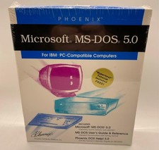 Phoenix Microsoft MS-DOS 5.0 With 5.25" Floppy Disks - Brand New Sealed