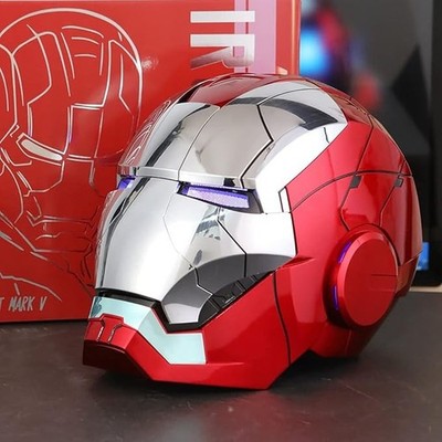 Iron Man MK5 Voice Control Helmet Wearable Cosplay Mask LED Jarvis Auto Open