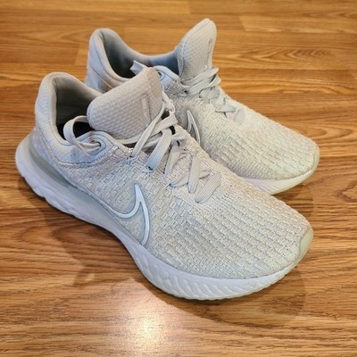 Nike Women's React Infinity Run Flyknit 3 Gray/white Running Shoes Size 7.5