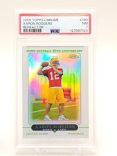 AARON RODGERS 2005 TOPPS CHROME ROOKIE REFRACTOR #190 PACKERS PSA 7 Q6737