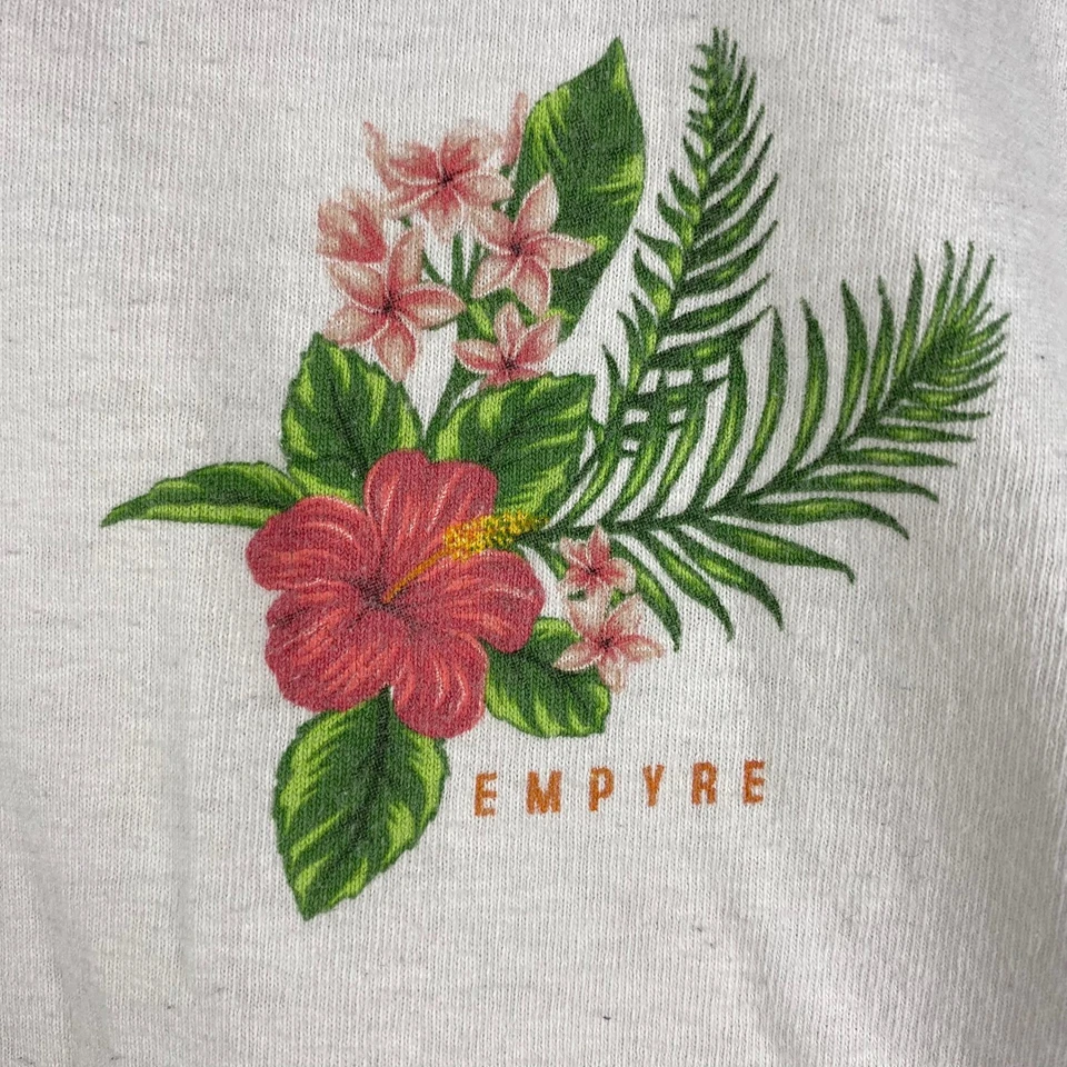 Camiseta Empyre Para Hombre Grande Blanca Floral Gráfica Manga Corta Informal Top Foto 2 de 4