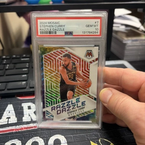 2024-25 Panini Mosaic Stephen Curry #7 Razzle Dazzle SSP PSA 10
