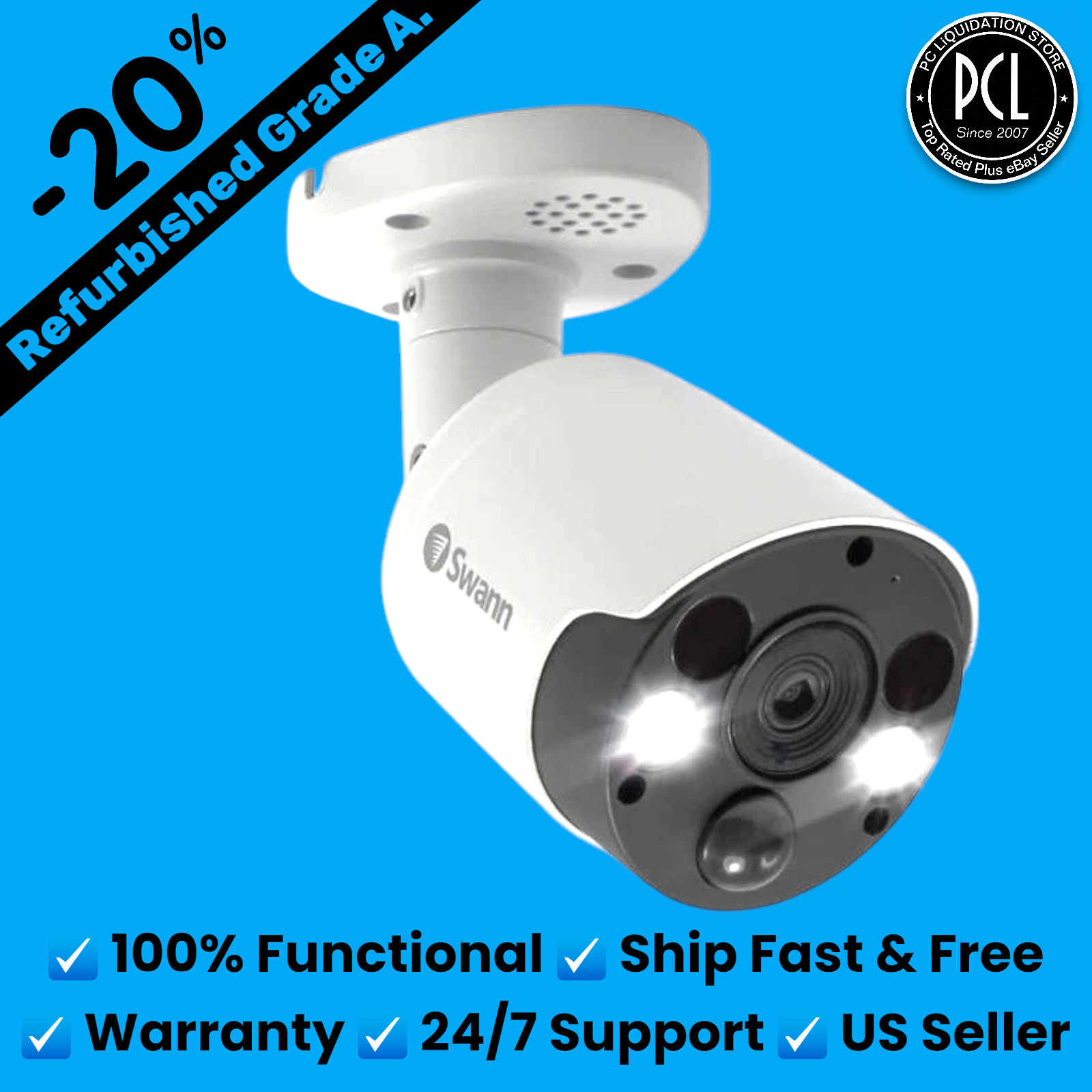 ✅ Swann NHD-887MSFB Wired PIR 4K Ultra HD Bullet Security Camera & Spotlight ✅