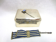 "WRV" - RUDER-VEREIN "WEIMAR" 1926 - grav. SILBER-SCHATULLE "800" & Anstecknadel