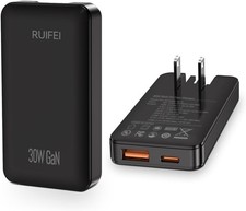 30W GaN USB C Charger Block - Dual-Port Fast Charging, Ultra Thin  Travel Ready