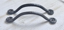 2 Wrought Iron Drawer Pulls Black Metal Door Handles Iron Shed Barn Handle